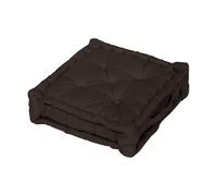 Coussin Tapissier En Coton 50x50x10 Cm Panama Brun, Par Soleil D'ocre
