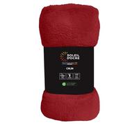 Couverture flanelle 180x220 cm CALIN rouge, par Soleil d'Ocre
