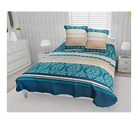 Soleil d'ocre Couvre-lit boutis Coton 220x240 cm Anna avec 2 taies d'oreiller