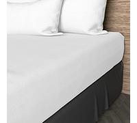 Drap housse en coton 57 fils 160x200 cm UNI blanc, par Soleil d'ocre