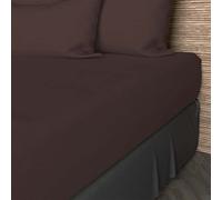Soleil d'Ocre - Drap housse - Coton 57 fils - 200x200 cm - Uni brun
