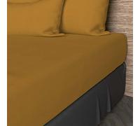 Soleil d'Ocre – Drap housse Coton 57 fils 140x200 cm uni moutarde
