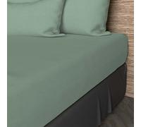 Soleil d'ocre, Drap Housse, Coton 57 Fils, Vert d'eau, 200x200 cm