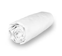 Soleil d'ocre, Drap Housse en Polycoton 160x200 cm Percale Blanc, Idéal Location saisonnière et Hotellerie