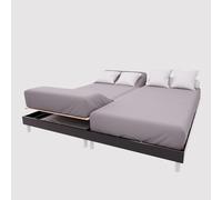 Soleil d'ocre, Drap Housse TPR en Coton 57 Fils 2x70x190 cm UNI Gris