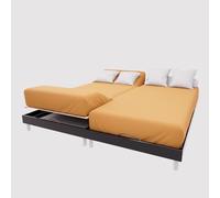 Soleil d'ocre, Drap Housse TPR en Coton 57 Fils 2x70x190 cm UNI Moutarde