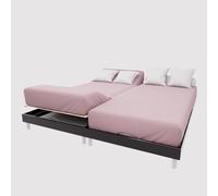 Soleil d'Ocre – Drap housse TPR en coton 57 fils 2x70x190 cm uni vieux rose