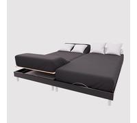 Drap housse TPR en coton 57 fils 2x80x200 cm UNI noir, par Soleil d'Ocre