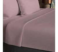 Drap plat en coton 57 fils 240x290 cm UNI vieux rose, par Soleil d'ocre