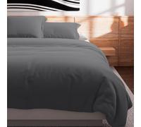 Housse de couette en coton 57 fils 240x220 cm UNI gris, par Soleil d'Ocre