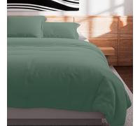 Soleil d'ocre, Housse de Couette en Coton 57 Fils 240x220 cm Uni Vert Eau, par Soleil d'Ocre