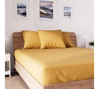 Drap housse en coton 90x190 cm JERSEY moutarde, par Soleil d'ocre