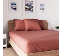 Drap housse en coton 140x190 cm JERSEY brique, par Soleil d'ocre
