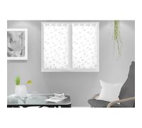 Soleil d'ocre, Laurene Paire de Brise-bise, Polyester, Blanc, 45x90 cm