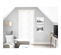 Soleil d'ocre, Liane Voile Porte fenêtre Dévoré, Polyester, Blanc, 90x200 cm