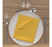 Lot De 3 Serviettes De Table 40x40 Cm Alix Jaune Radieux, Par Soleil D'ocre