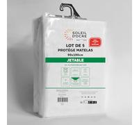 Soleil d'ocre, Lot de 5 protège Matelas jetables 90x190 cm
