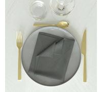 Soleil d'ocre, Luxury Lot de 3 Serviettes de Table, Gris, 45x45 cm