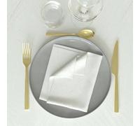 Soleil d'ocre, Luxury Lot de 3 Serviettes de Table, Polyester, Blanc, 45x45 cm