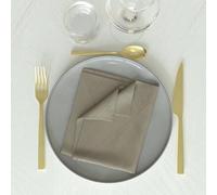 Soleil d'ocre, Luxury Lot de 3 Serviettes de Table, Polyester, Champagne, 45x45 cm