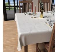 Soleil d'ocre, Luxury Nappe Rectangle Anti-tâches 150x300 cm, Polyester, Blanc