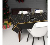 Soleil d'ocre, Nappe Festive imprimée Anti-tâches Rectangle 140x240 cm Flocons