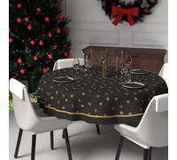 Soleil d'ocre, Nappe Festive imprimée Anti-tâches Ronde diamètre 180 cm Flocons