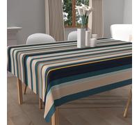 Soleil d'ocre, Nappe imprimée Anti-tâches carrée 180x180 cm BAYADERES Bleu