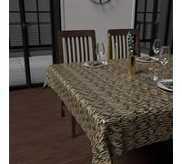 Soleil d'ocre, Nappe impriméé Anti-tâches carrée 180X180 cm Gold Noir