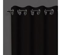 Soleil d'ocre, Occultant Alix Rideau à Oeillets Noir, Polyester, 135x250 cm