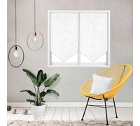 Soleil d'ocre, Osaka Paire de Brise-bise, Polyester, Blanc, 45x90 cm