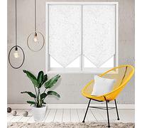 Soleil d'ocre, Osaka Paire de Brise-bise, Polyester, Blanc, 60x120 cm
