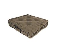 Soleil d'ocre, Panama Coussin Tapissier Coton Taupe 50x50x10 cm