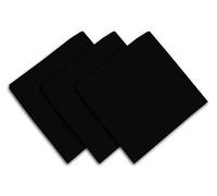 Soleil d'ocre, Panama Lot de 3 Serviettes en Coton, Noir, 45x45 cm
