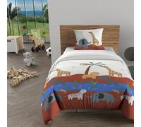 Parure housse de couette 140x200 cm SAVANE brique, 100% coton 57 fils/cm2, par Soleil d'Ocre