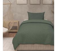 Parure housse de couette 3D microfibre 140x200 cm MAYA kaki, par Soleil d'Ocre