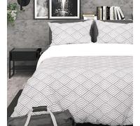 Soleil d'ocre, Parure Housse de Couette 3D Microfibre 260x240 cm Laya Gris