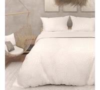 Soleil d'ocre, Parure Housse de Couette 3D Microfibre 260x240 cm Maya Blanc
