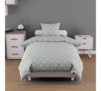 Parure housse de couette coton 57 fils 140x200 cm ESMERALDA vert par Soleil d'ocre