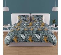 Soleil d'ocre, Parure Housse de Couette Coton 260x240 cm Tropic Bleu