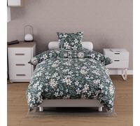 Soleil d'ocre, Parure Housse de Couette Coton 57 Fils 140x200 cm Manon Vert