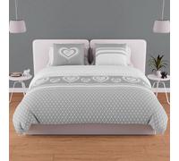 Soleil d'ocre, Parure Housse de Couette en Coton 57 Fils 240x220 cm Passion Gris