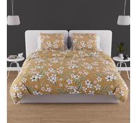 Parure housse de couette en coton 57 fils 260x240 cm MANON camel, par Soleil d'ocre