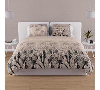 Parure housse de couette en coton 57 fils 260x240 cm TIGRE sable, par Soleil d'ocre
