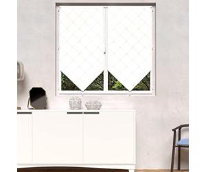 Soleil d'ocre, Pauline Paire de Brise bise, Polyester, Blanc, 60x120 cm