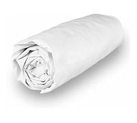 Drap housse en coton 180x200 cm PERCALE blanc, par Soleil d'ocre