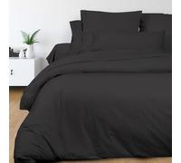 Soleil d'ocre, Percale Housse de Couette, Coton, Anthracite, 220x240 cm