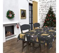 Soleil d'ocre, Sapin Nappe Rectangle Anti-tâches 140x300 cm, Polyester, Noir