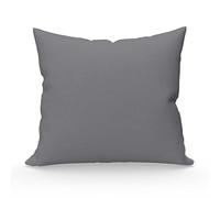 Taie D'oreiller En Coton 57 Fils 63x63 Cm Uni Gris, Par Soleil D'ocre