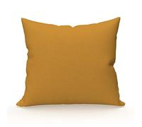Taie D'oreiller En Coton 57 Fils 63x63 Cm Uni Moutarde, Par Soleil D'ocre